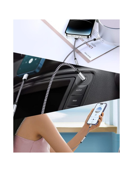 Adaptador de 3.5mm a Lightning Haoano - 2 Piezas, 18cm