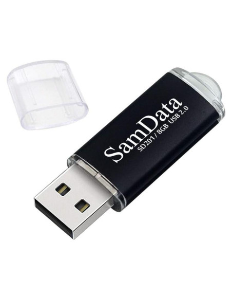 Unidad Flash USB 8GB SamData 2.0 con LED - Negro