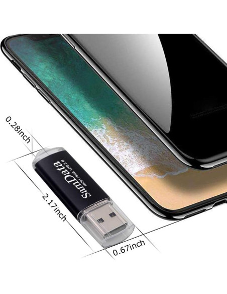 Unidad Flash USB 8GB SamData 2.0 con LED - Negro