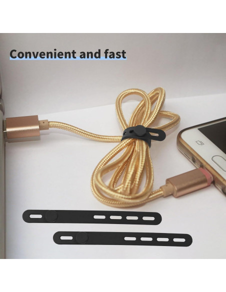 Bridas de Silicona Reutilizables HFZRZFH - 10 Pcs Organizador de Cables