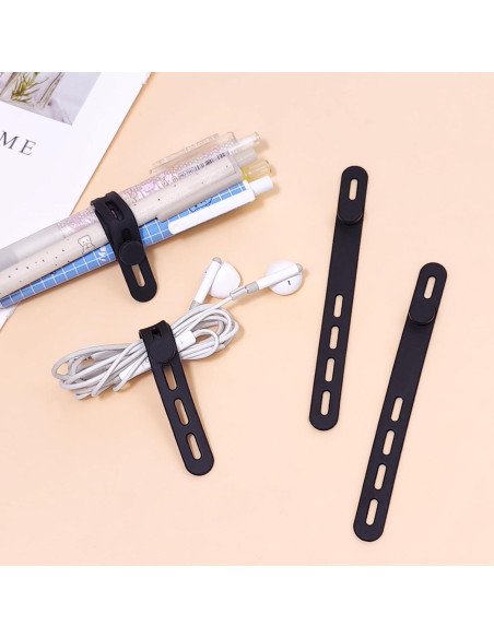 Bridas de Silicona Reutilizables HFZRZFH - 10 Pcs Organizador de Cables