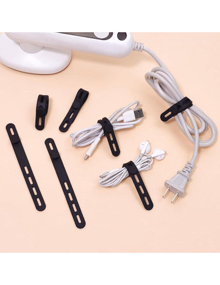 Bridas de Silicona Reutilizables HFZRZFH - 10 Pcs Organizador de Cables