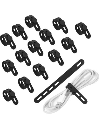 Bridas de Silicona Reutilizables HFZRZFH - 10 Pcs Organizador de Cables