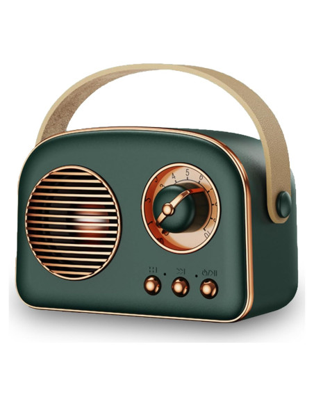 Altavoz Bluetooth Retro Rucfhh T20 5W con Radio FM Verde