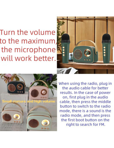 Altavoz Bluetooth Retro Rucfhh T20 5W con Radio FM Verde