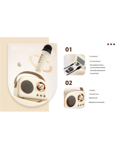 Altavoz Bluetooth Retro Rucfhh T20 5W con Radio FM Verde