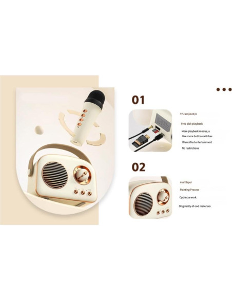 Altavoz Bluetooth Retro Rucfhh T20 5W con Radio FM Verde