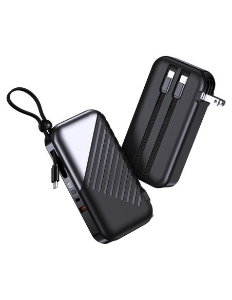 Cargador Portátil USB-C 10000mAh con Enchufe de Pared 27W