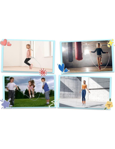 Cuerda de Saltar Ajustable Crhoeiq para Niños 3m Rosa