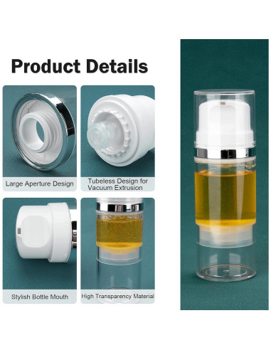 Botellas de bomba sin aire Decorniqu 100ml 3 Pack viaje