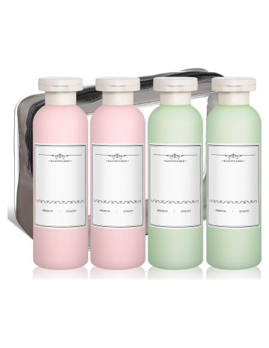 Botellas de Viaje ElevateTech 200ml a Prueba de Fugas 4Pcs