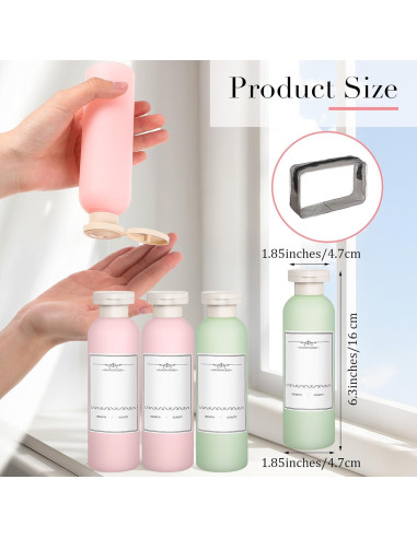 Botellas de Viaje ElevateTech 200ml a Prueba de Fugas 4Pcs