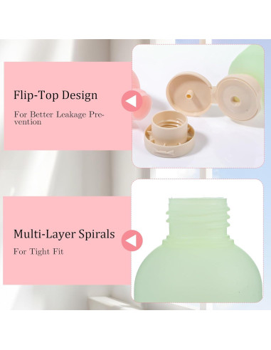 Botellas de Viaje ElevateTech 200ml a Prueba de Fugas 4Pcs