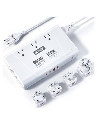 Convertidor de Voltaje DOACE 800W Onda Sinusoidal Pura 220V a 110V