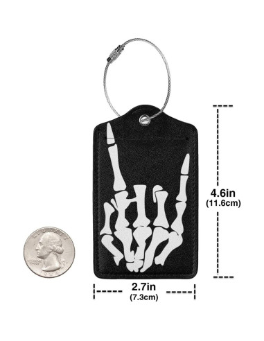 Etiquetas de Equipaje Vridoyt Calavera 2 Pcs 11.6x7.3cm