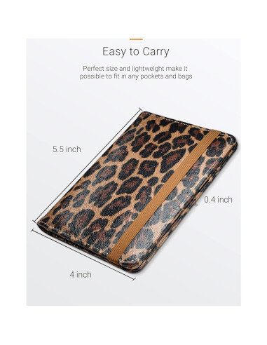 Soporte de Pasaporte Mymazn Leopardo con Bloqueo RFID