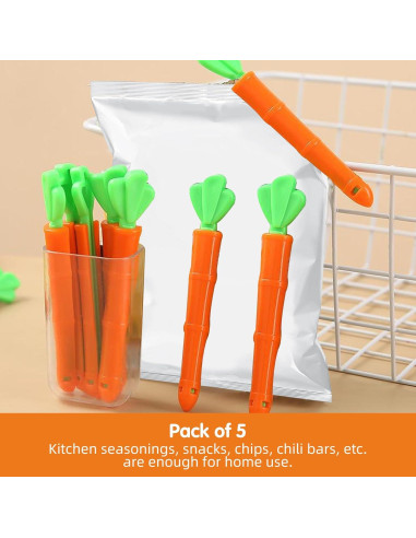 Clips de Sellado de Comida TXMLXY en Forma de Zanahoria - 10 Piezas