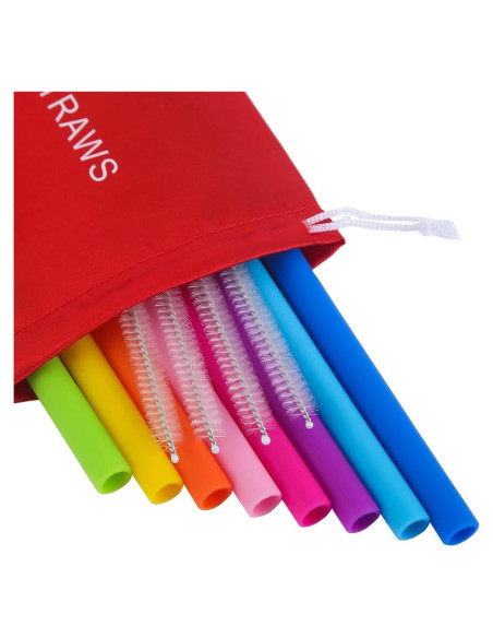 Pajitas de Silicona Reutilizables Mcool 8Pcs para Batidos 25.4cm