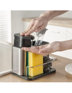 Dispensador de Jabón 3-en-1 TESOT Acero Inoxidable 0.45 kg 2