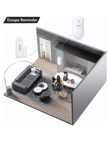 Timbre de Puerta Inalámbrico SECRUI M508+D7, 400 pies, 52 Melodías