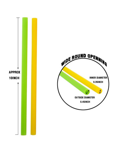 Pajitas de Silicona Reutilizables Mcool 8Pcs para Batidos 25.4cm