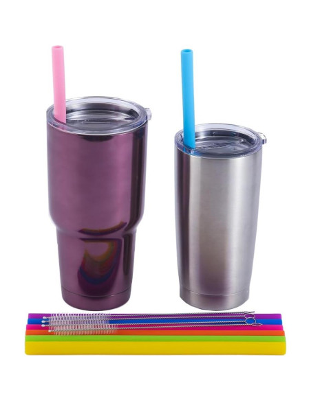 Pajitas de Silicona Reutilizables Mcool 8Pcs para Batidos 25.4cm