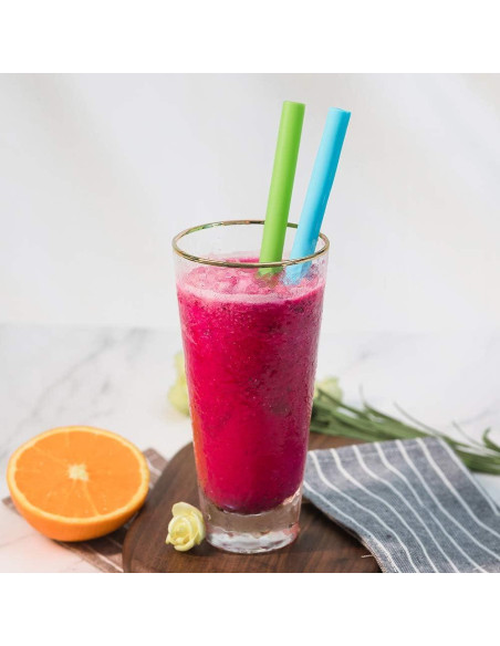 Pajitas de Silicona Reutilizables Mcool 8Pcs para Batidos 25.4cm