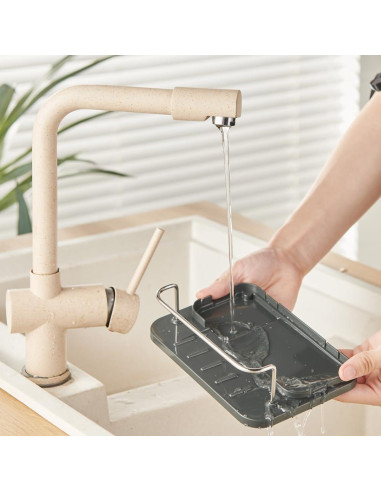 Dispensador de Jabón 3-en-1 TESOT Acero Inoxidable 0.45 kg