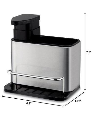 Dispensador de Jabón 3-en-1 TESOT Acero Inoxidable 0.45 kg