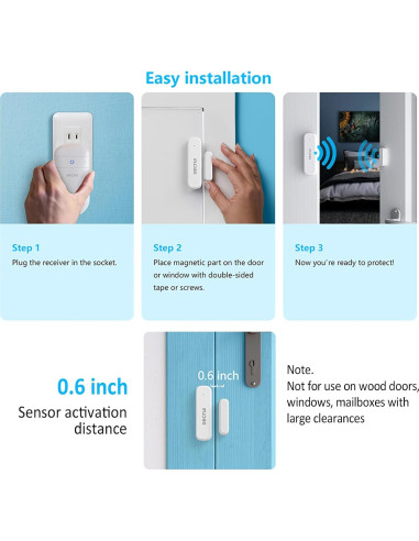 Timbre de Puerta Inalámbrico SECRUI M508+D7, 400 pies, 52 Melodías