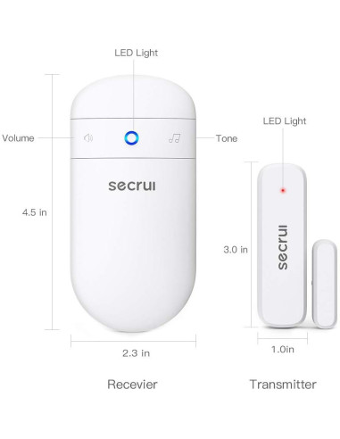 Timbre de Puerta Inalámbrico SECRUI M508+D7, 400 pies, 52 Melodías