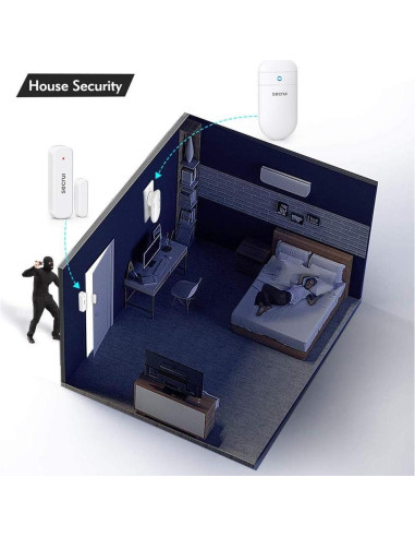 Timbre de Puerta Inalámbrico SECRUI M508+D7, 400 pies, 52 Melodías