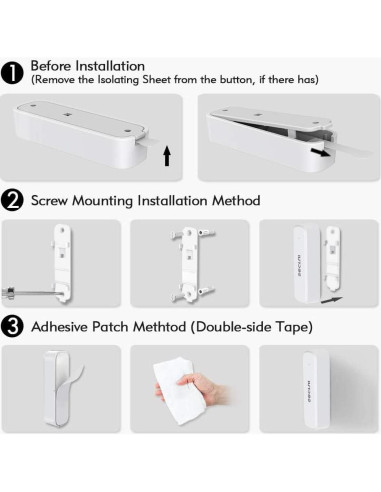 Timbre de Puerta Inalámbrico SECRUI M508+D7, 400 pies, 52 Melodías