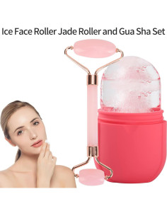 Rodillo de Hielo Facial Chefensty Ovalado Rosa - Cuidado de Piel 2