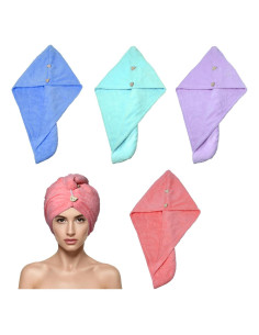 4 Toallas de Microfibra Gabrella para Cabello Mojado - Secado Rápido