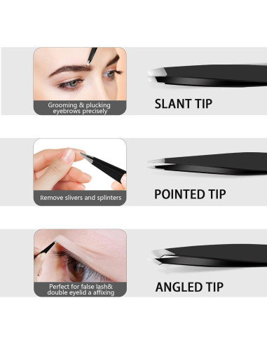 Juego de Pinzas Profesionales Haiidoak Acero Inoxidable 3 en 1