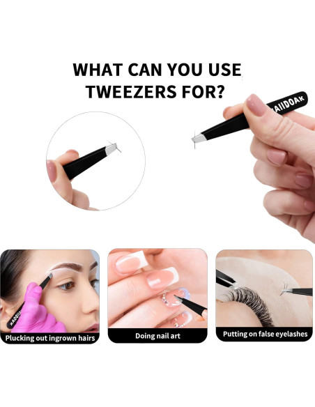 Juego de Pinzas Profesionales Haiidoak Acero Inoxidable 3 en 1