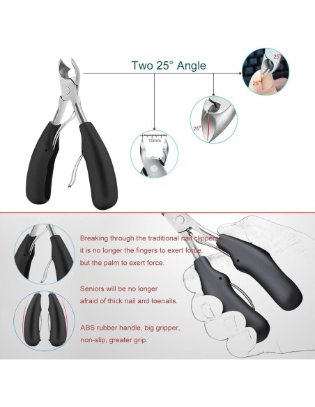 Cortauñas Gruesas Popsica - Uso Pesado, Apertura Ancha, 360