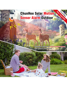 Alarma Solar Exterior ChunHee con Sensor de Movimiento 2 Pcs 2