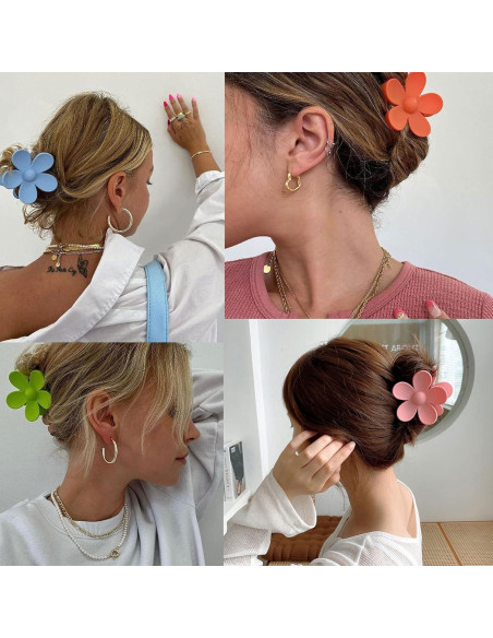 12 Clips de Garra Grandes Messen - Antideslizantes y Coloridos