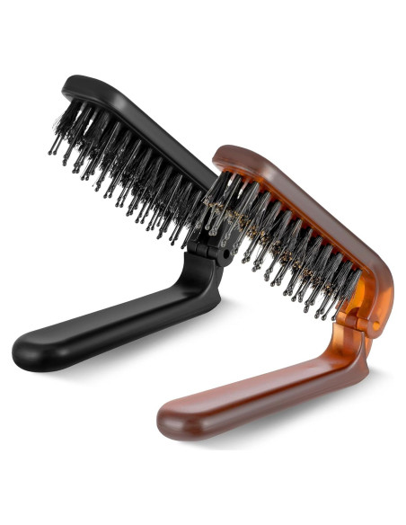 Cepillo Plegable de Cerda de Jabalí IANFAN - 2 Pcs Viaje