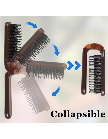 Cepillo Plegable de Cerda de Jabalí IANFAN - 2 Pcs Viaje