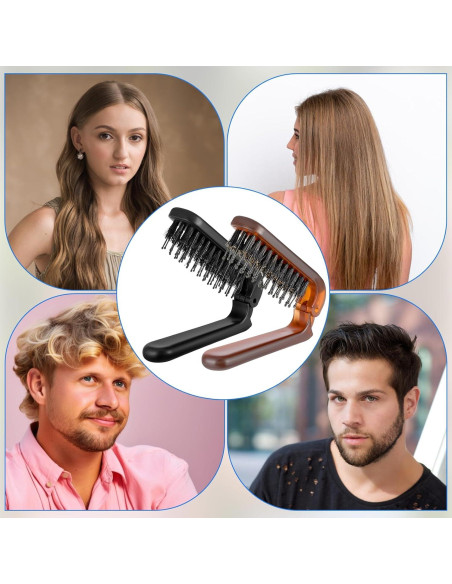 Cepillo Plegable de Cerda de Jabalí IANFAN - 2 Pcs Viaje