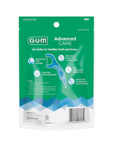 Hilos Dentales GUM Advanced Care con Vitamina E y Menta - 150 Unidades