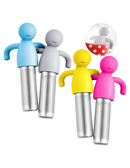 Infusores de Té Hicarer 4 Piezas Acero Inoxidable Silicona