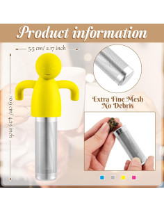 Infusores de Té Hicarer 4 Piezas Acero Inoxidable Silicona 2