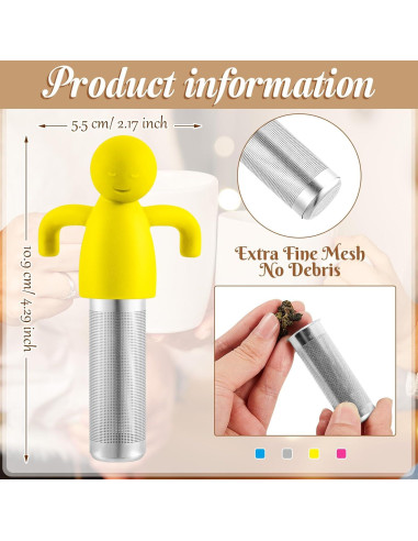 Infusores de Té Hicarer 4 Piezas Acero Inoxidable Silicona