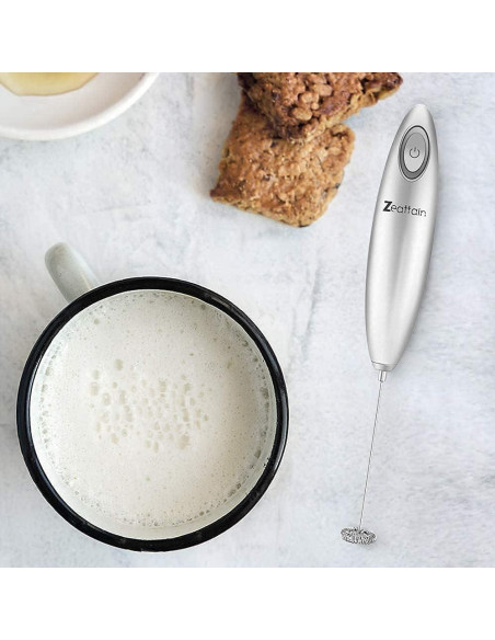 Batidor de Leche Eléctrico Portátil Zeattain - Acero Inoxidable