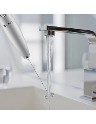 Batidor de Leche Eléctrico Portátil Zeattain - Acero Inoxidable