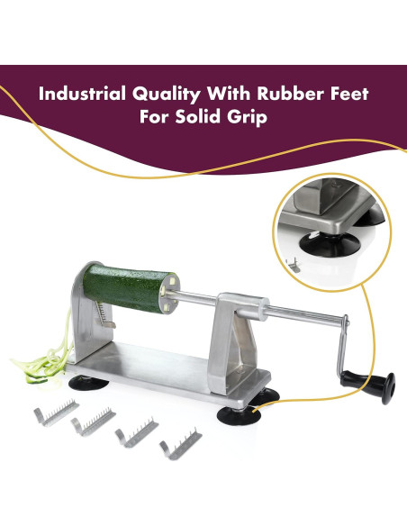 Espiralizador de Verduras Homarden Acero Inoxidable 5 Cuchillas